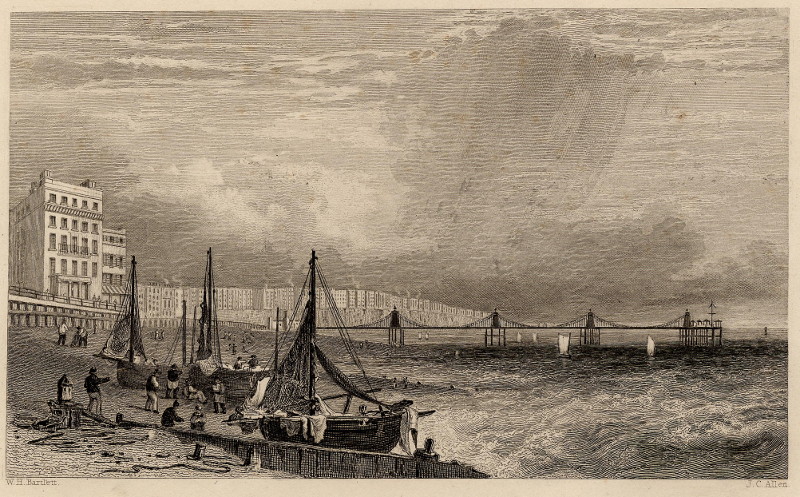 afbeelding van prent Chain Pier, Brighton, Sussex van W.H. Bartlett, J.C. Allen (Brighton)
