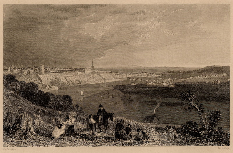 afbeelding van prent Berwick upon Tweed, the island of Lindisfarne in the distance van T. Allom, S. Lacey (Berwick-upon-Tweed)