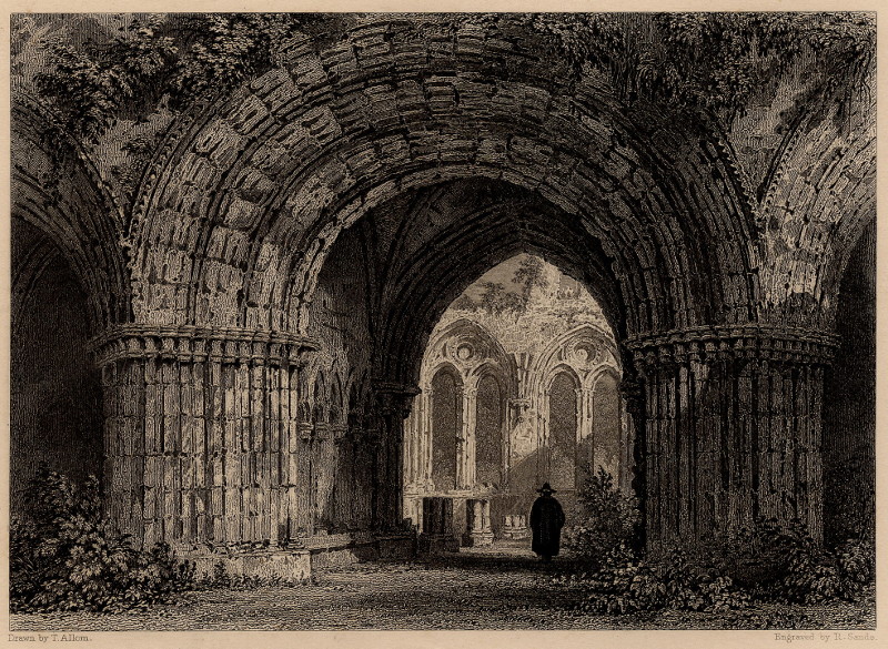 afbeelding van prent Chapter-house, Furness Abbey van T. Allom, R. Sands (Barrow-in-Furness)