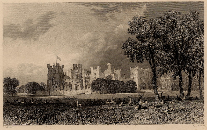 afbeelding van prent Raby Castle, Durham van T. Allom, W. Le Petit (Staindrop)