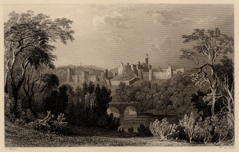 afbeelding van prent Alnwick Castle, Northumberland van T. Allom, W. Le Petit (Alnwick)
