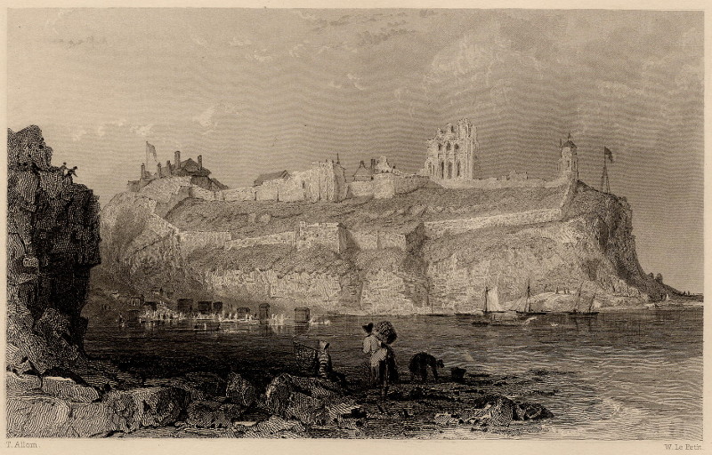 afbeelding van prent Tynemouth Abbey, Northumberland van T. Allom, W. Le Petit (Tynemouth)