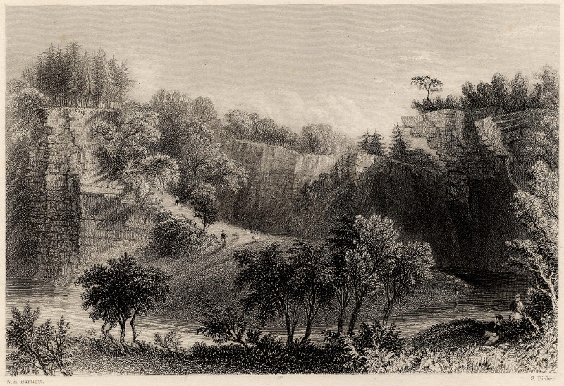 afbeelding van prent Banks of the water of Ayr. (Near Ballochmyle) van W.H. Bartlett, S. Fisher (Ayr)