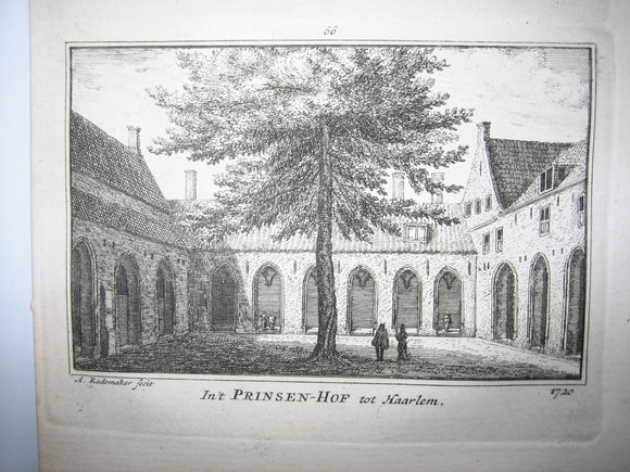 afbeelding van prent Prinsenhof te Haarlem van Abraham Rademaker (Haarlem)