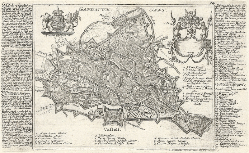 afbeelding van plattegrond Gandavum. Gent. van Gabriel Bodenehr (Gent, Ghent)