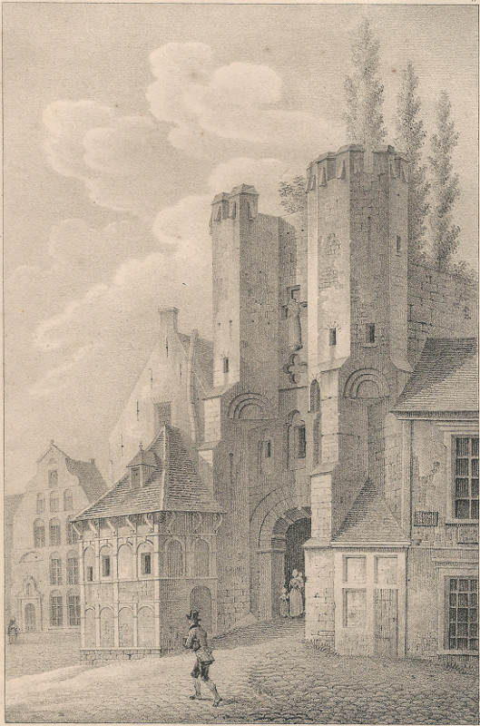 afbeelding van prent Le Vieux Bourg a Gand (Ancien Palais de Charles F) van nn (Gent, Ghent)