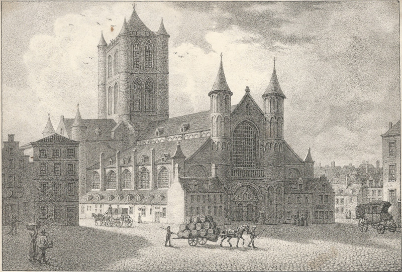 afbeelding van prent Eglise de St. Nicolas a Gand van nn (Gent, Ghent)