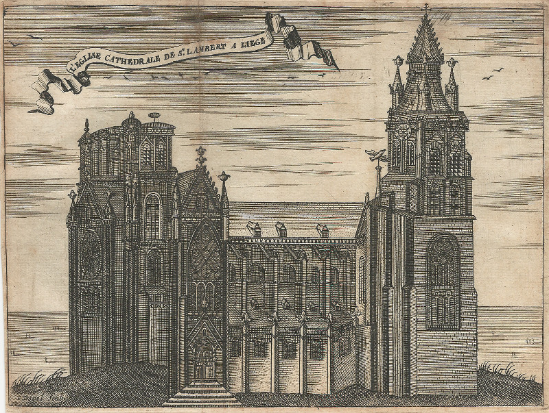 afbeelding van prent L´Eglise Cathedrale de Saint Lambert a Liege van P. Devel (Luik, Liege)