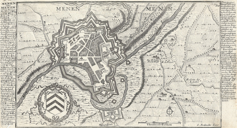 afbeelding van plattegrond Menen oder Menin van Gabriel Bodenehr (Menen)