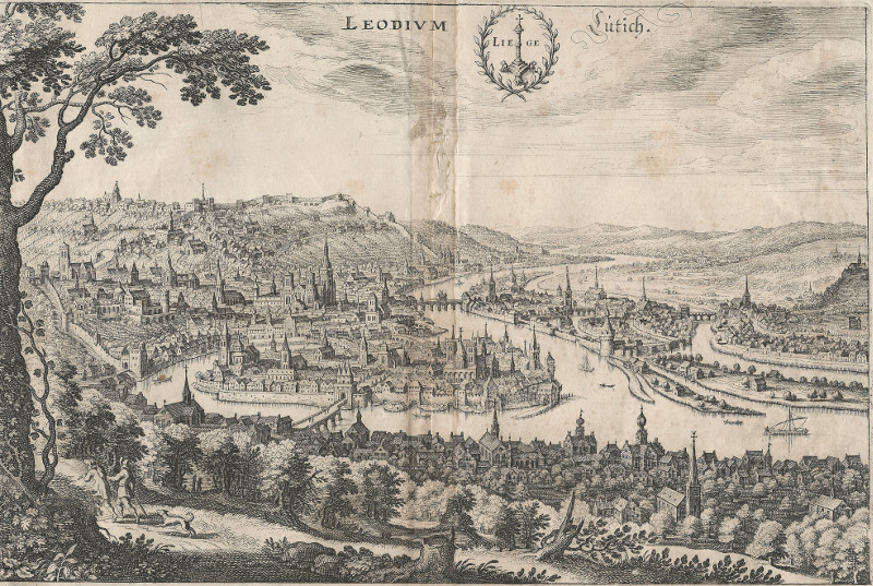 afbeelding van prent Leodium, Liege, Lütich van Merian (Luik, Liege)