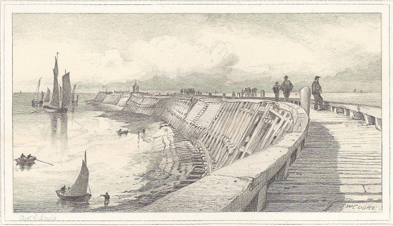 afbeelding van prent Calais Pier van C.G. Lewis, E.W. Cooke (Calais)