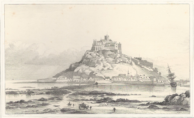 afbeelding van prent Mount St Michael, Cornwall van C.G. Lewis (Saint Michael´s Mount)