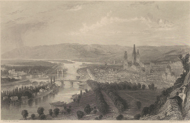 afbeelding van prent Rouen, on the Seine van T. Allom, S. Bradshaw (Rouen)
