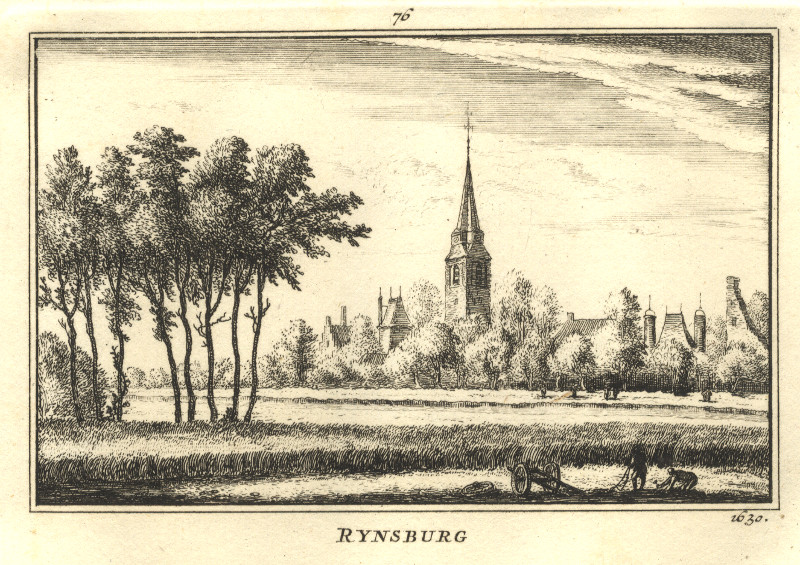 afbeelding van prent Rijnsburg van Abraham Rademaker (Rijnsburg)