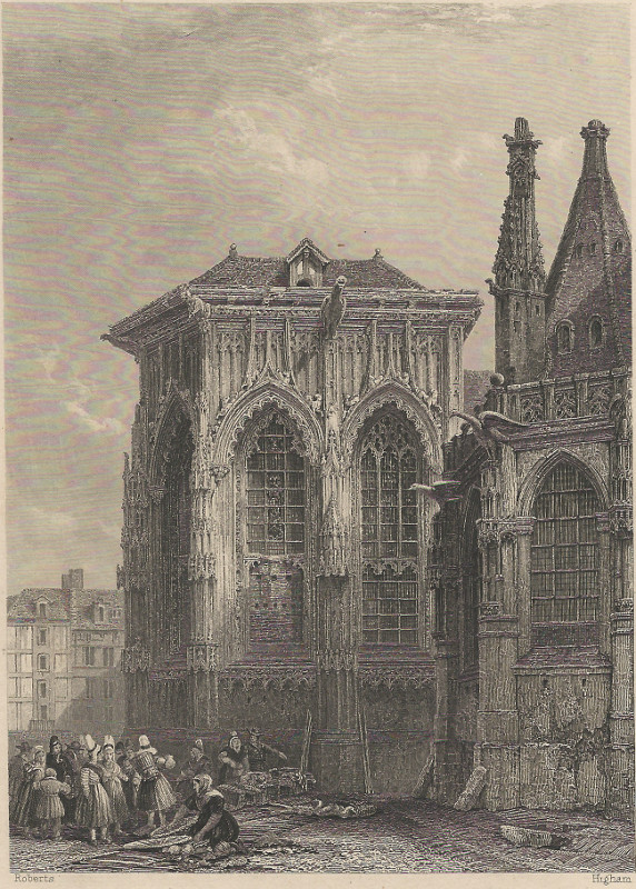 afbeelding van prent Church of St. Jaques, Dieppe van D. Roberts, T. Higham (Dieppe)