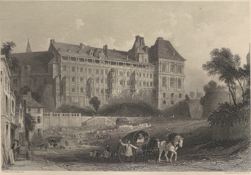 afbeelding van prent Chateau de Blois van T. Allom, J. Carter (Blois)