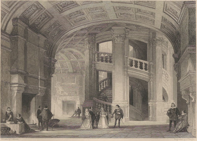 afbeelding van prent Chateau de Chambord, near Blois van T. Allom, J.Tingle (Chambord)