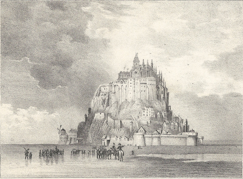 afbeelding van prent Mont St Michel van nn (Mont Saint-Michel)