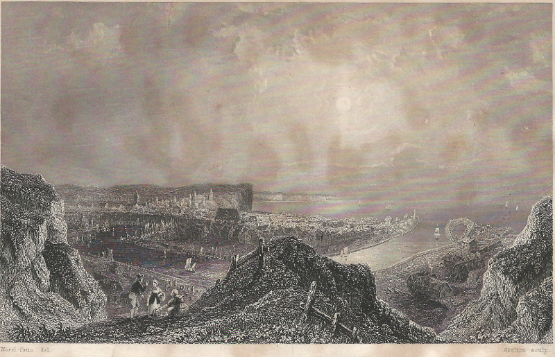 afbeelding van prent Dieppe (vue prise de la Falaise du Pollet) van Morel, Skelton (Dieppe)