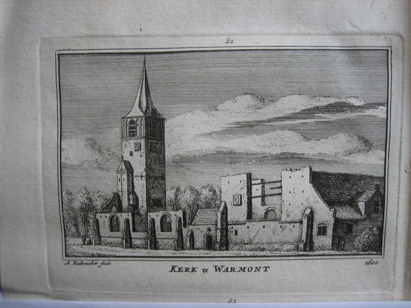afbeelding van prent kerk te Warmond van Abraham Rademaker (Warmond)