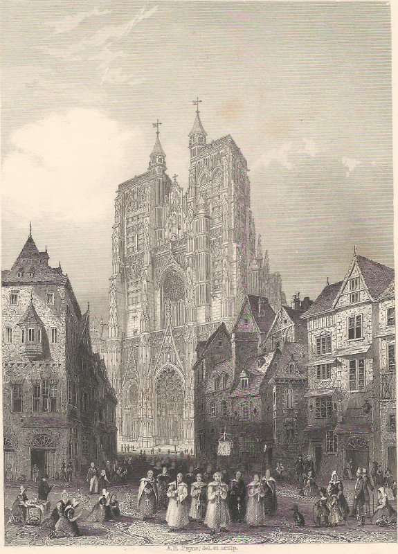 afbeelding van prent Abbeville Cathedral van A.H. Payne (Abbeville)