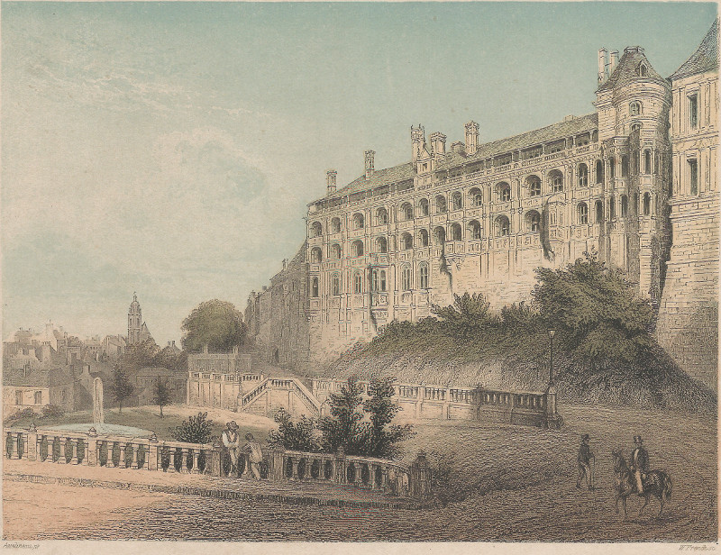afbeelding van prent Schloss zu Blois van W. French, Asselineau (Blois)