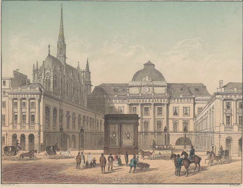 afbeelding van prent Der Justizpalast, Paris van W. French, Asselineau (Parijs)