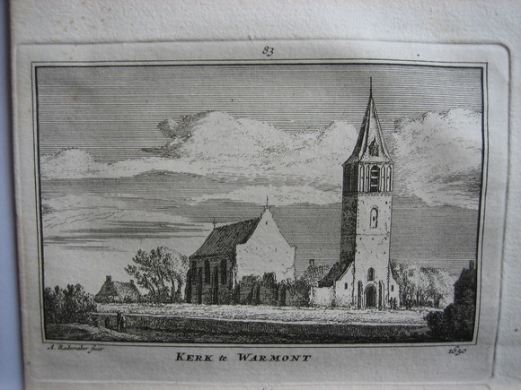 afbeelding van prent Kerk te Warmond van Abraham Rademaker (Warmond)