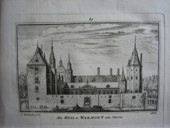 afbeelding van prent Het Huis te Warmond vanaf de voorkant van Abraham Rademaker (Warmond)