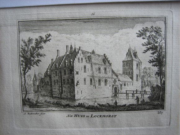 afbeelding van prent Het huis te Lockhorst van Abraham Rademaker (Lockhorst)