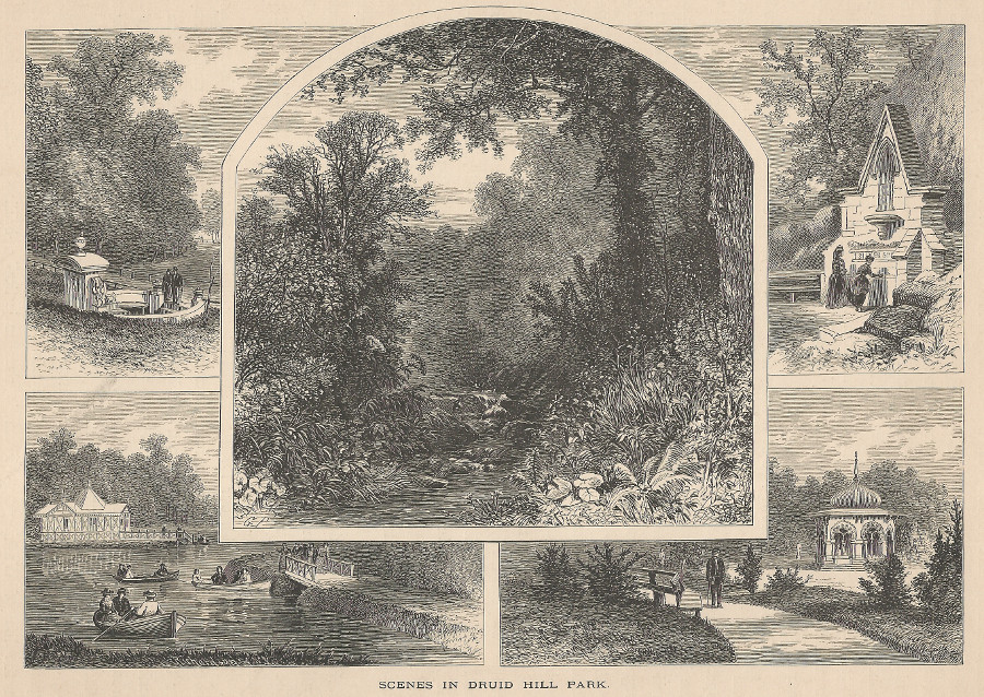 afbeelding van prent Scenes in Druid Hill Park van R. Hinshelwood, naar Granville Perkins (Baltimore)