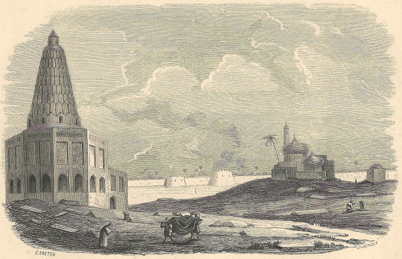 afbeelding van prent Tombeau de Zobeide, pres de Bagdad (Babylonie). van E. Breton, DuVerger (Bagdad, Baghdad)