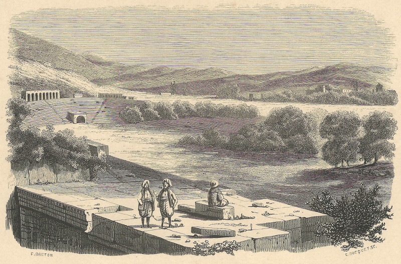 afbeelding van prent Hippodrome d´Afrodisias (Asie Mineure) van E. Breton, E. Bocquet (Aphrodisias)