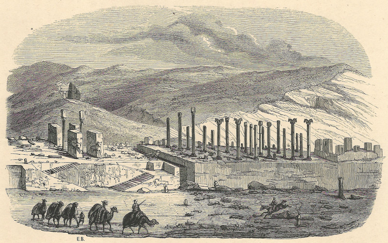 afbeelding van prent Ruines de Persepolis (Perse) van E. Breton (Persepolis)