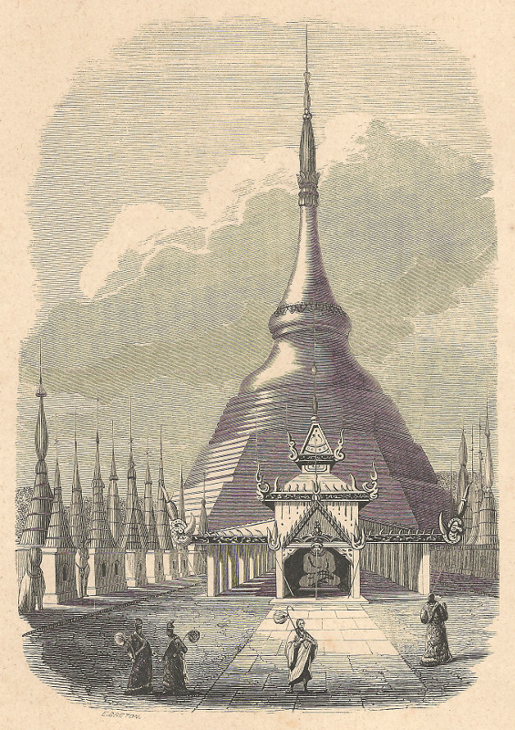 afbeelding van prent Pagode de Rangoun (Empire Birman) van E. Breton (Rangoon)