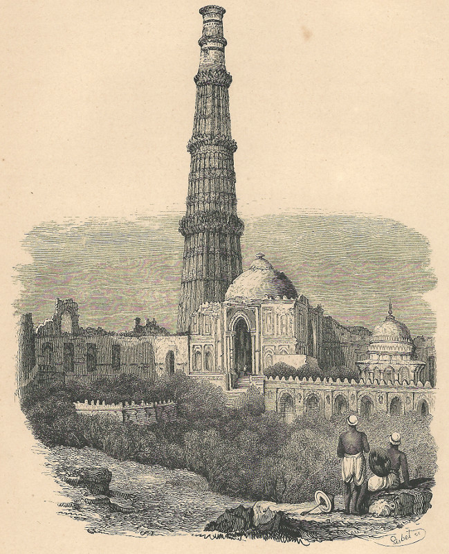 afbeelding van prent Kuttub Minar, a Delhi (Inde) van Lisbet (Delhi)