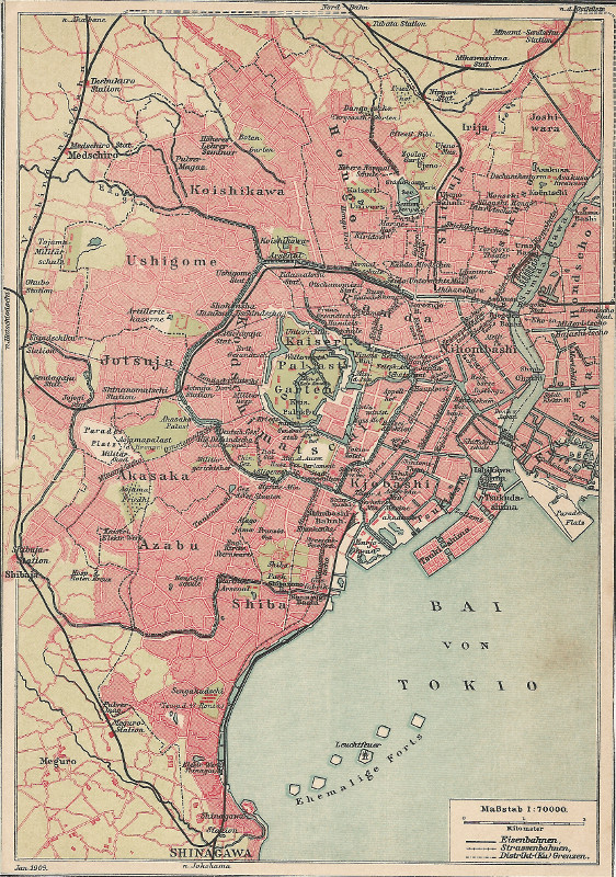 afbeelding van plattegrond Tokio van F.A. Brockhaus (Tokio, Tokyo)