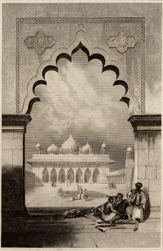 afbeelding van prent Moti Musjet Pallast der Mogul, Kaiser in Agra van nn (Agra)