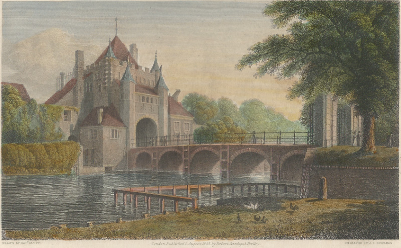 afbeelding van prent Grote Houtpoort Haarlem van Captain R. Batty, J.C. Edwards (Haarlem)