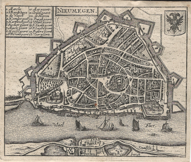 afbeelding van plattegrond Nieumegen van Lodovico Guicciardini (Nijmegen)