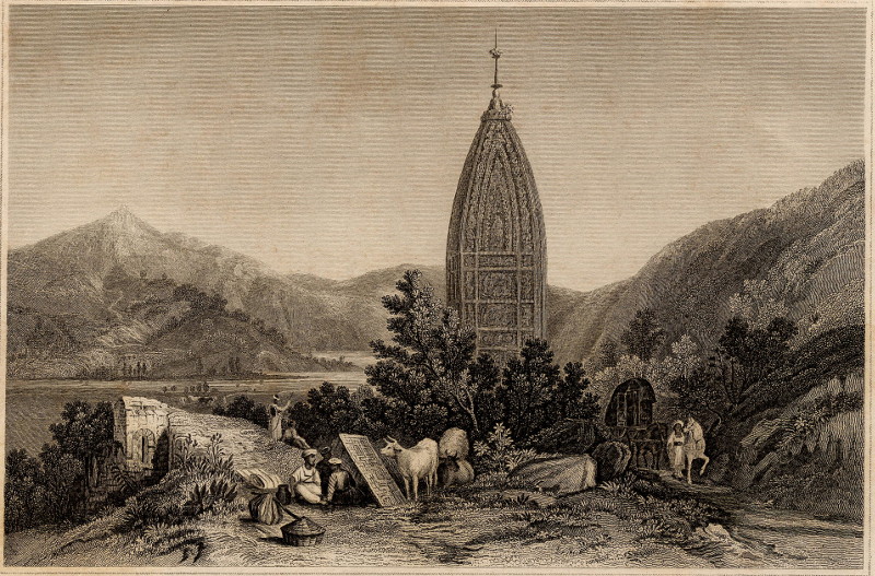 afbeelding van prent Der Tempel zu Mahadeo in Indien van F. Borniger (Kandarija Mahadeo)