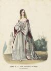 Prent Dame de la cour Francaise XVI siecle, sous Francois I 