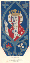 Prent Paerel-borduurwerk. (13e eeuw)