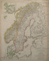 kaart Charte der drey nordischen Reiche SSchweden, Norwegen und Daenemark
