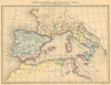 Afbeelding van kaart Italië, Zuidelijk Gallië, Hispanië en Africa, bijzonder voor den tijd der Punische oorlogen kaart Italië, Zuidelijk Gallië, Hispanië en Africa, bijzonder voor den tijd der Punische oorlogen