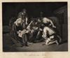 19th century steel engraving of the birth of Jesus