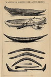 Print from the Winkler Prins weapons and boats of Australians