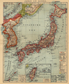 kaart Japan en Korea