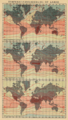 kaart Temperatuurvedeeling op de Aarde