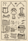 Prent Sellier, outils du sellier, et différens arcons